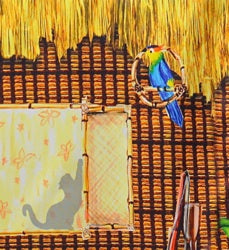 Surf Shack Litter Box Cover by KattySaks