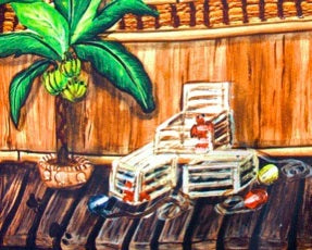 Surf Shack Litter Box Cover by KattySaks