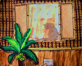 Surf Shack Litter Box Cover by KattySaks