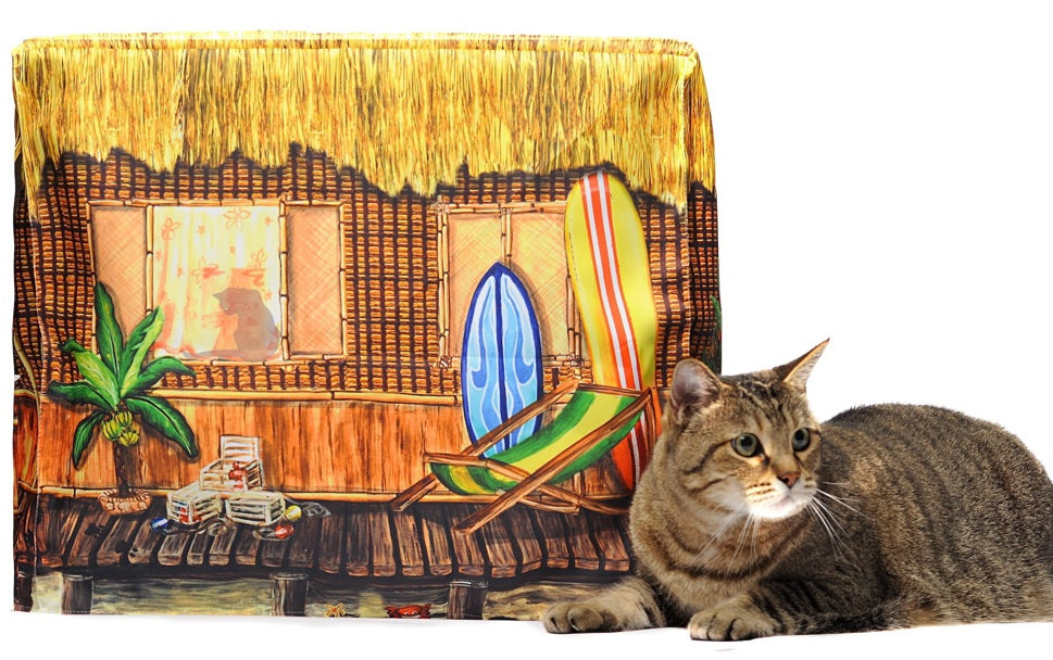 Surf Shack Litter Box Cover by KattySaks