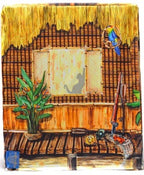 Surf Shack Litter Box Cover by KattySaks