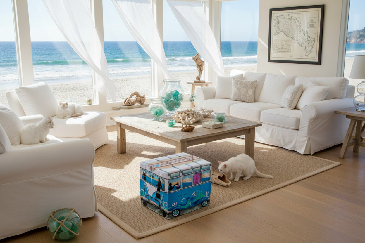 Beach Bus in Coastal Living Room