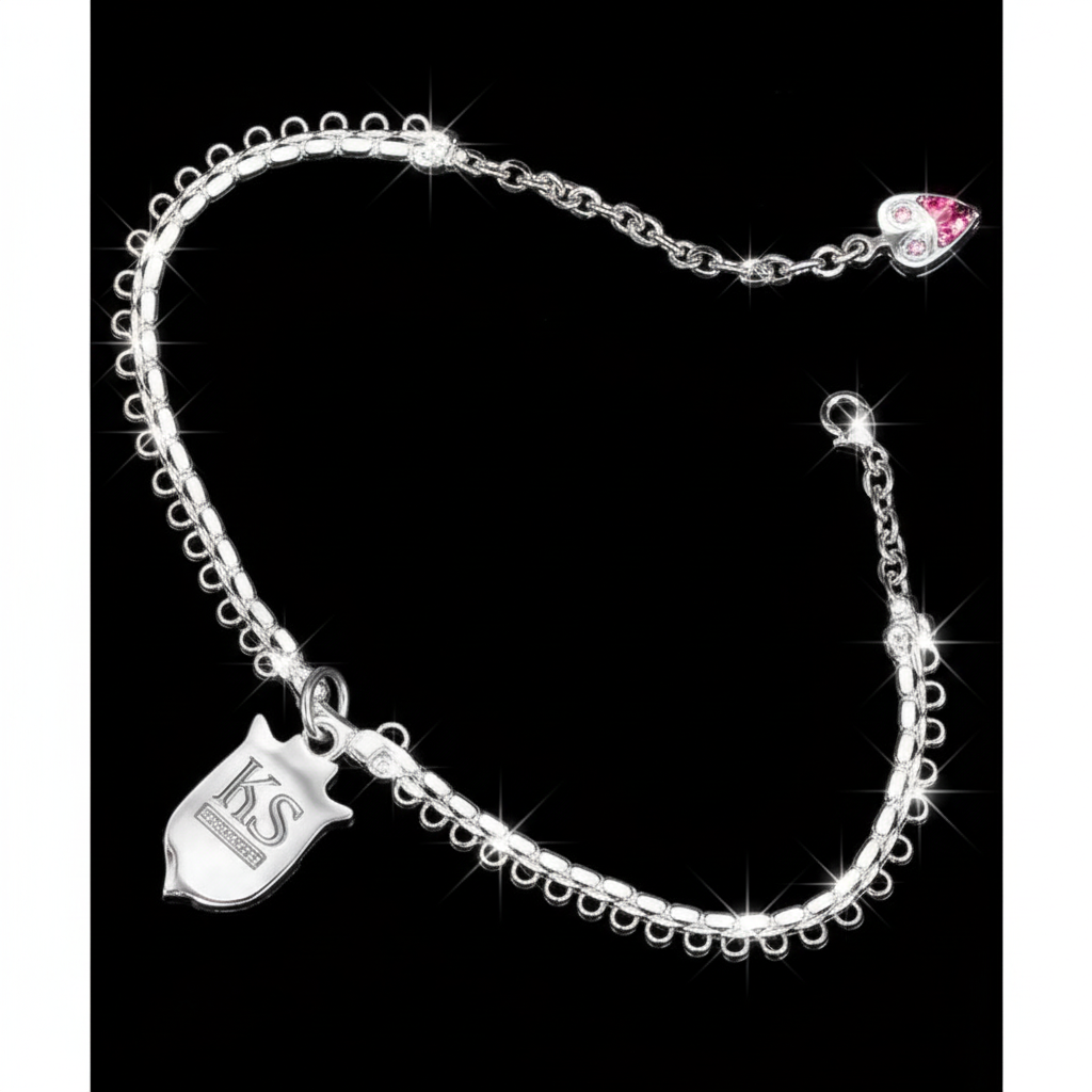 Silver Necklace - Enhanced on Black Background